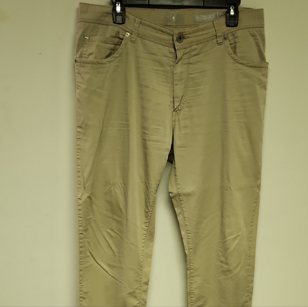 Brax Cadiz Ultralight Pants Men’s 36x30 Khaki Straight Fit Lightweight Travel